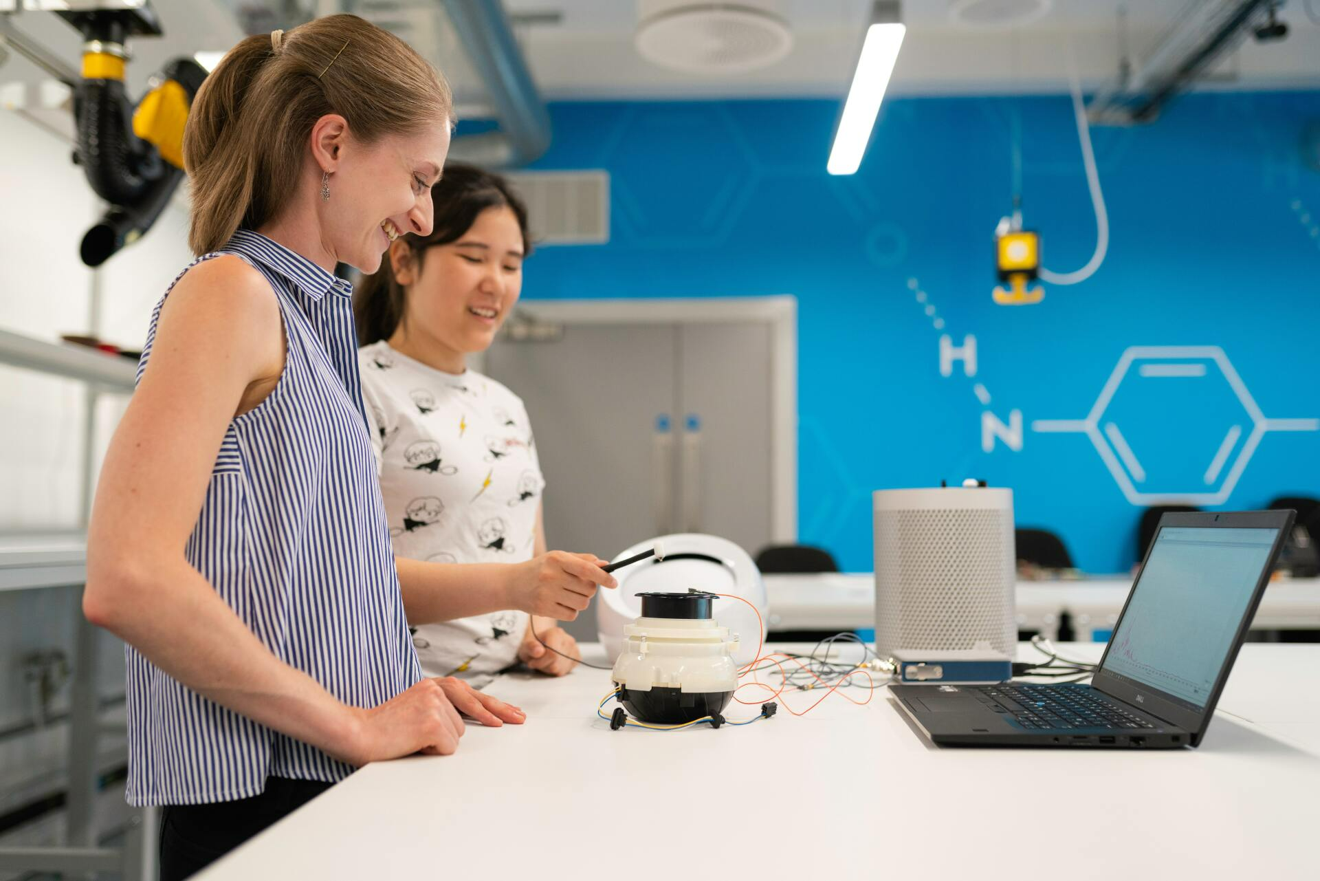 Women scientists collaborating in a research laboratory